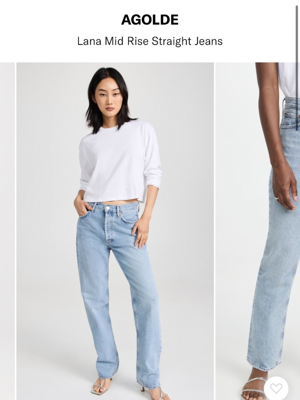 Agolde Lana mid rise denim, size 24